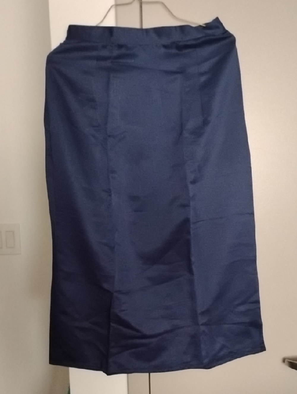 Classic Navy Pencil Midi Skirt - Handmade